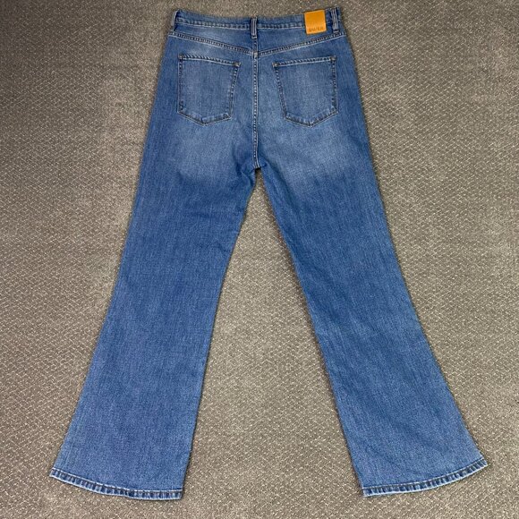 DU/ER Wide Leg Jeans Women's 34 x 33 Midweight Performance Blue Stretch WFMS5322 - Picture 3 of 15